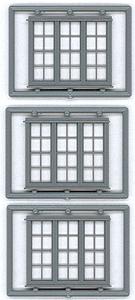 Tichy Trains 8127 HO Scale Windows - Double Hung pkg(3) -- 4/4 Triple (Matches #8030); 98 x 80" (Fits 1.225 x .99" Opening)