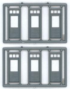 Tichy Trains 8130 HO Scale 1 Lite Residential Door w/3 Lite Transom - pkg(6) -- 36 x 96" (Fits .45 x 1.15" Opening)