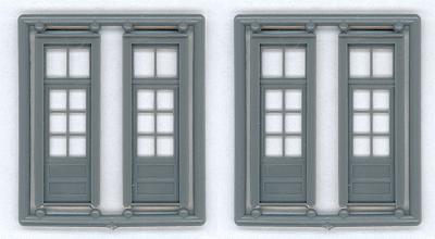 Tichy Trains 8132 HO Scale 6-Lite Door w/2 Lite Transom - pkg(4) -- 33 x 110" (Fits Opening .42 x 1.31")