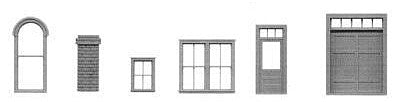 Tichy Trains 8134 HO Scale Window/Door Assortment II - pkg(130) -- One Each #8092 - 8133; 22 Doors, 48 Architechtural Parts, 61 Windows
