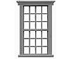 Tichy Trains 8136 HO Scale Windows - Double Hung -- 12/12 w/Mantel Scale 31 x 62"; Fits .4 x .75" Opening pkg(12)