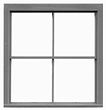 Tichy Trains 8138 HO Scale Windows - Double Hung -- 2/2 Storefront Scale 76 x 82"; Fits .925 x .98" Opening pkg(6)