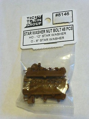 Tichy Trains 8146 HO 12" Star Washer w/Nut Bolt (48) (D)