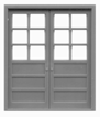 Tichy Trains 8151 HO 6-Window Panel w/3-Solid Panel Dbl Door & Glazing 66"w x 80"h (3)