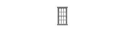 Tichy Trains 8153 HO 6/6 Dbl Hung Window w/Glazing & Shades 30"w x 66" (12) (D)