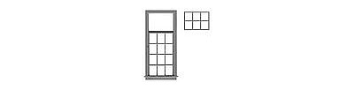Tichy Trains 8157 HO Scale 18-Pane Top Tilt Out Industrial Window pkg(8) -- Scale 35 x 94" (Fits .47 x 1.10" Opening)