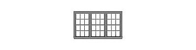 Tichy Trains 8161 HO Scale 6/6 Double Hung Triple Unit Window pkg(3) -- Scale 121 x 60"; Fits 1.42 x .765" Opening (Matches #8024 Sold Separately)