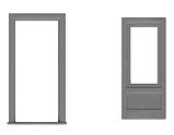 Tichy Trains 8191 HO Scale Single-Lite Door w/Separate Frame -- Scale 36 x 80" (Fits .47 x .985") pkg(3)