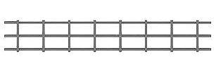 Tichy Trains 8193 HO Scale Industrial 1/2 x 3" Strap Railing pkg(6) -- Scale 3 x 21' (3" Long)