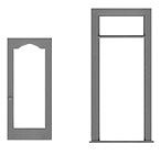 Tichy Trains 8194 HO Scale Storefront Glass Door w/Separate Frame w/Transom pkg(3) -- Scale 36 x 80" (Fits .46 x 1.178" Opening)
