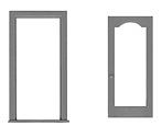 Tichy Trains 8195 HO Scale Storefront Glass Door w/Separate Frame pkg(3) -- Scale 36 x 80" (Fits .46 x .98" Opening)