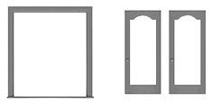 Tichy Trains 8198 HO Scale Double Glass Storefront Door w/Separate frame pkg(2) -- Scale 72 x 80" (Fits .875 x .98" Opening)