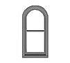 Tichy Trains 8200 HO Scale 1/1 Round Top Window pkg(12) -- Scale 27 x 60" (Fits .335 x .695" Opening)