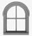 Tichy Trains 8203 HO 4-Pane Round Top Window w/Glazing & Shades 24"w x 36"h (12) (D)