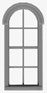 Tichy Trains 8205 HO 4/4 Round Top Window w/Glazing & Shades 24"w x 72"h (12) (D)