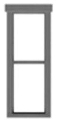 Tichy Trains 8251 HO Scale 1/1 Double Hung Window w/Fancy Top Trim -- #2 pkg(12)