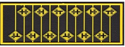 Tichy Trains 8252 HO Scale Highway Grade Crossing Warning Signs -- Yellow w/Black Print pkg(12)