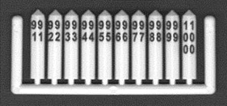 Tichy Trains 8287 HO Scale Concrete Milepost Markers #351 to 600 -- White w/Black Printing pkg(250)