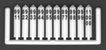 Tichy Trains 8288 HO Scale Concrete Milepost Markers #601 to 850 -- White w/Black Printing pkg(250)