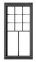 Tichy Trains 8302 HO RGS Station Window w/Glazing & Shades 36"w x 72"h (8) (D)