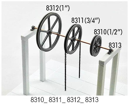 Tichy Trains 8310 HO Scale 4' Diameter Sheave-Pillow Blocks -- 2 Sheaves, 4 Pillow Blocks