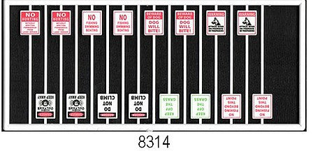 Tichy Trains 8314 HO Scale Assorted Warning Signs -- pkg(16)