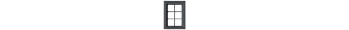 Tichy Trains 8323 HO 6-Pane Window  w/Glazing & Shades 24"w x 36"h (12)