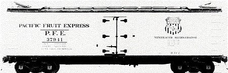 Tichy Trains 9324O6 O Scale Railroad Decal Set 6-Pack -- Pacific Fruit Express R40-2 Reefer