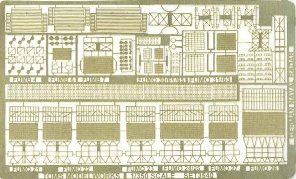 Toms Model Works 3540 1/350 WWII German Naval Radars Set (Various Screens Submarines to Battleships) (D)