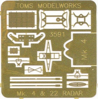 Toms Model Works 3591 1/350 USN Mk 4/Mk 22 Radar Antennas (D)