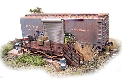 The N Scale Architect 10034 N Scale Boxcar Storage -- Kit - 4 x 2" 10.2 x 5.1cm (Includes Boxcar and Parts for 2 Additional Unit