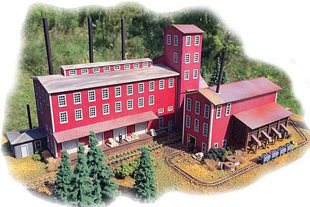 The N Scale Architect 10040 N Scale Elkton Creek Smelter -- Laser-Cut Wood Kit - 13-1/4 x 8 x 5-1/2" 33.7 x 20.3 x 14cm