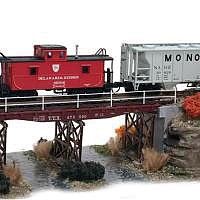 The N Scale Architect 10041 N Scale Flatcar Bridge -- Laser-Cut Wood & Etched-Metal Kit - 5-3/4 x 1 x 1-1/2" 14.6 x 2.5 x 3.8cm