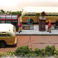The N Scale Architect 10048 N Scale Bus Stop - Trackside Series -- Etched-Metal Kit - 5-1/2 x 1-1/4" 14 x 3.2cm