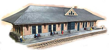The N Scale Architect 10049 N Scale Lines West Station -- Laser-Cut Kit - 9-3/4 x 3-1/2 x 2-1/2" 24.8 x 8.9 x 6.4cm