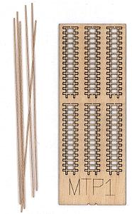 The N Scale Architect 20014 N Scale M-Trak 30" Gauge (Nn30) Mine Track System - Kit (Laser-Cut Wood, Metal) -- Six Straight 1-1/2" 3.8cm Track Sections (Total: 9" 22.9cm)