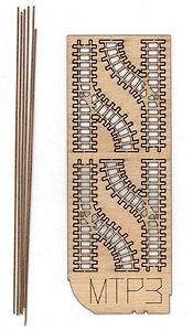 The N Scale Architect 20016 N Scale M-Trak 30" Gauge (Nn30) Mine Track System - Kit (Laser-Cut Wood, Metal) -- Siding Turnouts pkg(4) (Includes 24" 61cm Rail)