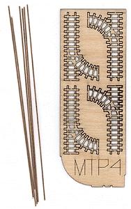 The N Scale Architect 20017 N Scale M-Trak 30" Gauge (Nn30) Mine Track System - Kit (Laser-Cut Wood, Metal) -- 90-Degree Turnouts pkg(4) (Includes 24" 61cm of Rail)