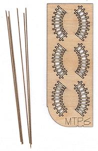 The N Scale Architect 20020 N Scale M-Trak 30" Gauge (Nn30) Mine Track System - Kit (Laser-Cut Wood, Metal) -- 45-Degree Curve pkg(6)