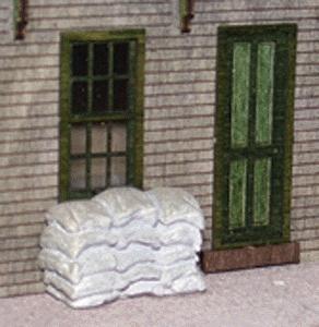 The N Scale Architect 20029 HO Scale Closed Sack Assortment -- One Stack of 15 Sacks & Three Single Sacks