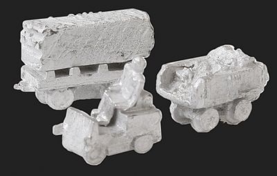The N Scale Architect 20067 N Scale Stone Train - Kit (Cast Metal) -- Mine/Critter Loco, 3 Wagons (Unpainted)