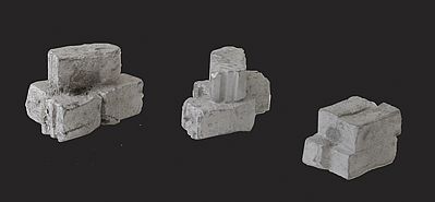 The N Scale Architect 20069 N Scale Cut-Stone Block Stacks - Kit (Cast Metal) -- Unpainted pkg(3)