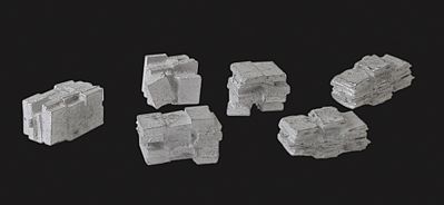 The N Scale Architect 20071 N Scale Slate Stacks - Kit (Cast Metal) -- Unpainted pkg(6)