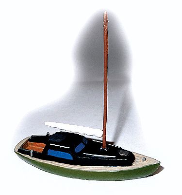 The N Scale Architect 20077 N Scale Sailing Sloop with Mast & Sail -- Unpainted Resin Kit - 2-1/4 x 3/4 x 2-1/4" 5.7 x 1.9 x 5.7cm