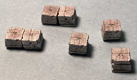 The N Scale Architect 20110 N Scale Brick Stack Assortment - Kit -- 5 Cast-Metal Single and Double-Brick Stacks