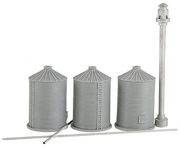 The N Scale Architect 30002 Z Scale Nansen Street Models - Division of N Scale Architect -- Grain Silo (3) & Vacuum Pipe System