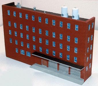 The N Scale Architect 30009 Z Scale Nansen Street Models - Division of N Scale Architect -- Low Relief 5-Story Warehouse with Roof Details
