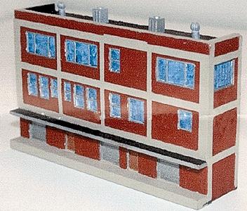 The N Scale Architect 30010 Z Scale Nansen Street Models - Division of N Scale Architect -- Low Relief 3-Story Warehouse with Roof Details