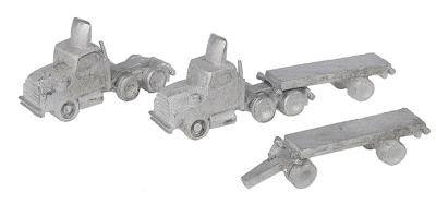 The N Scale Architect 30016 Z Scale Nansen Street Models - Division of N Scale Architect -- Truck Tractor & 20' Chassis with Bogie pkg(2)