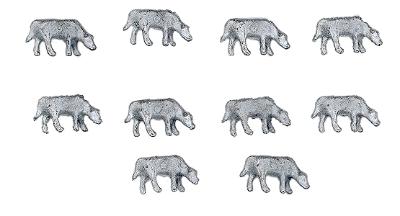 The N Scale Architect 30018 Z Scale Beef Cows pkg(10)
